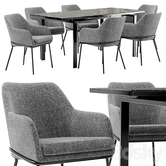 Dining chair Cozy and table Areal 3DSMAX Model