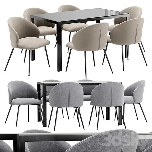 Dining chair Garda Decor and table Derby 3DSMAX Model