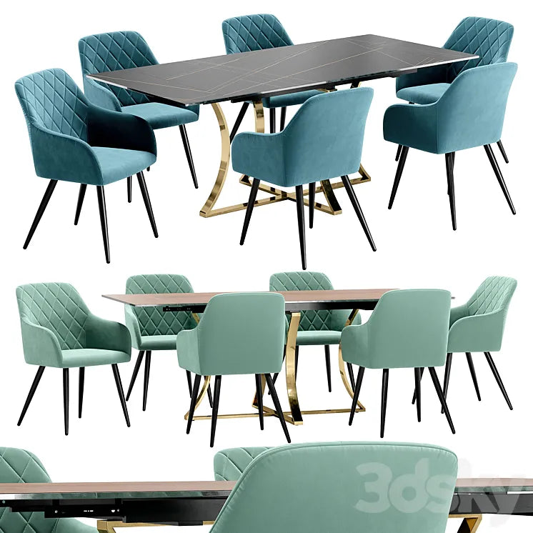 Dining chair Robert and table DT 3DSMAX Model