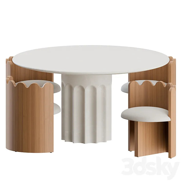 Dining Set 02 by Lulu and Georgia 3DSMAX Model