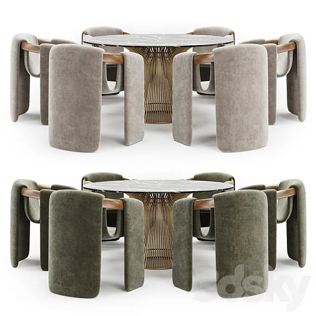 dining set 136 3ds Max