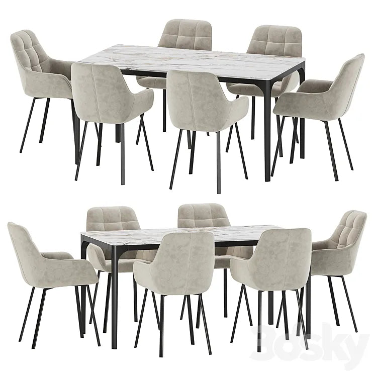 Dining set 25 3DSMAX Model