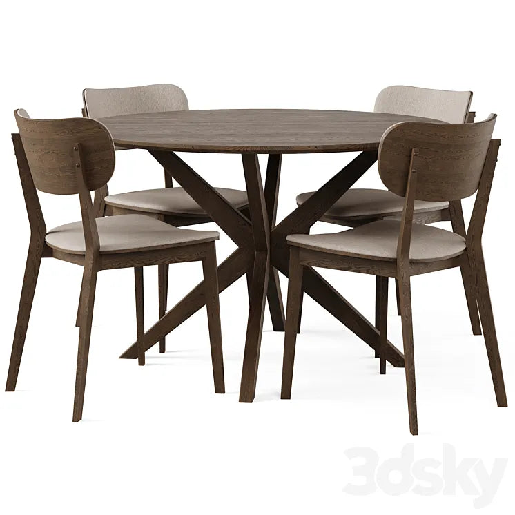 Dining Set 5 by Rowico Home 3DSMAX Model
