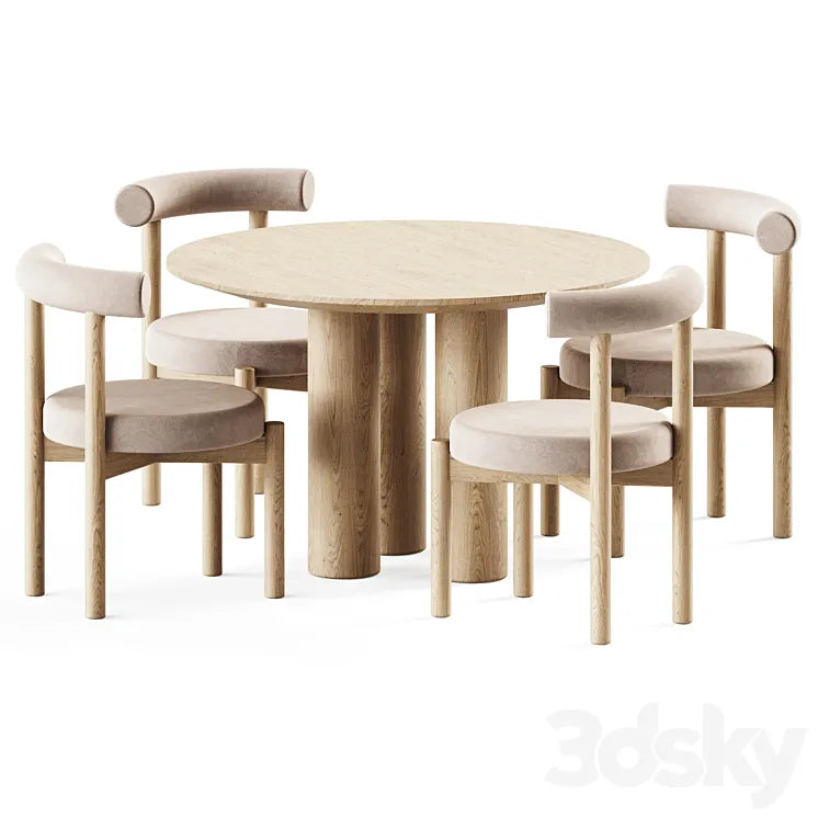 Dining Set Dame Chair and Mojave Table by Lulu and Georgia 3DSMAX Model