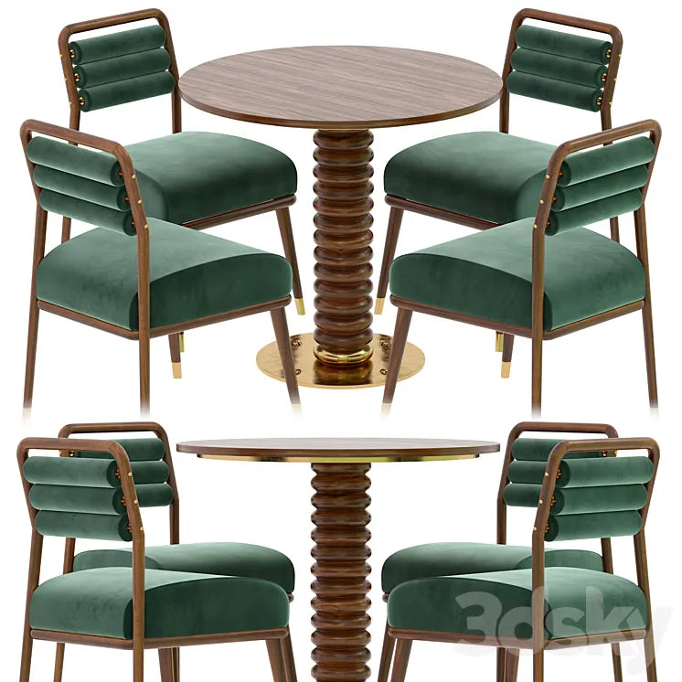 Dining table and chair by MEZZO 3DSMAX Model