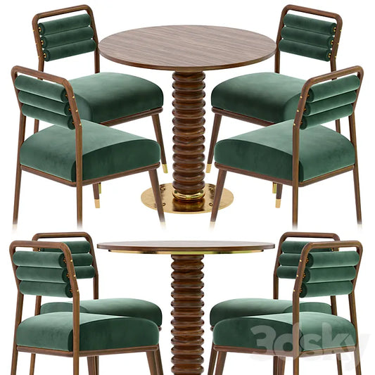 Dining table and chair by MEZZO 3DSMAX Model