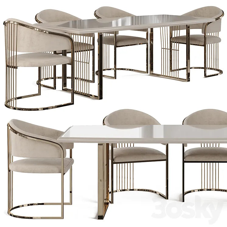 Dining table and chair Gabba Prag 3DSMAX Model