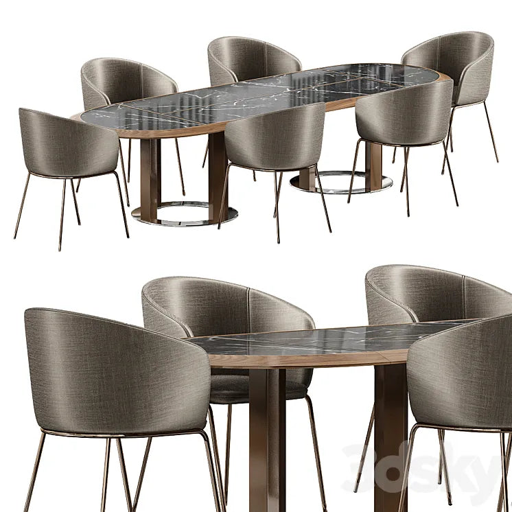 Dining table and chair Porada THAYL 3DSMAX Model
