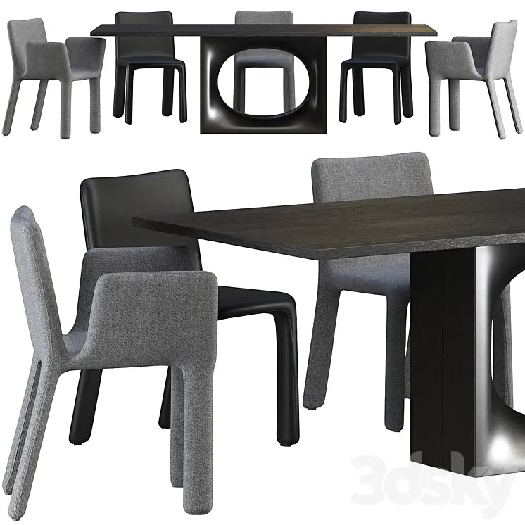 Dining table Kristalia Holo and chair Kristalia Joko 3DSMAX Model