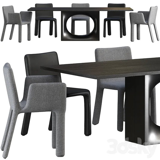 Dining table Kristalia Holo and chair Kristalia Joko 3DSMAX Model