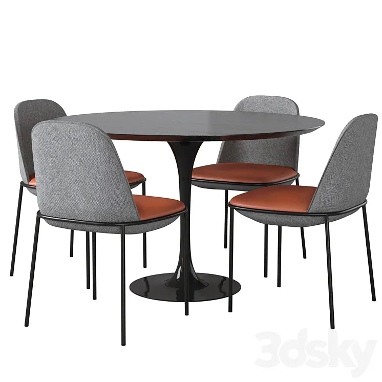 Dining table Tulip Wood II Chair Embrace by Cosmo 3DSMAX Model