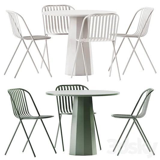 Dix Table by Connubia and Belca Chair by TUBY / Garden furniture 3DSMAX Model
