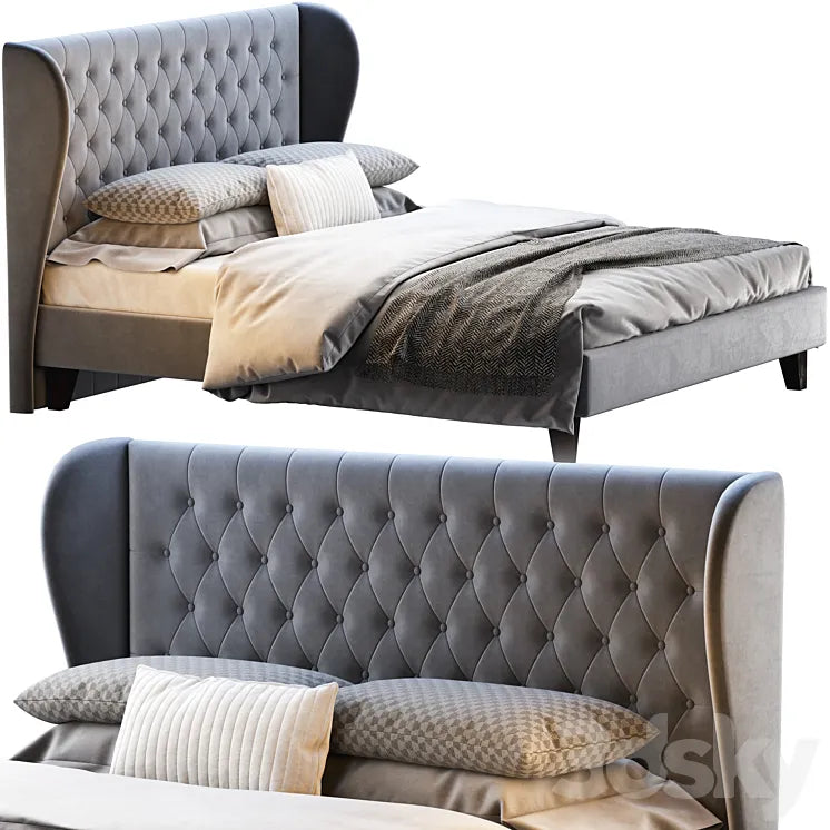 Double bed Vienso 160 Barhat Gray from Divanru 3DSMAX Model