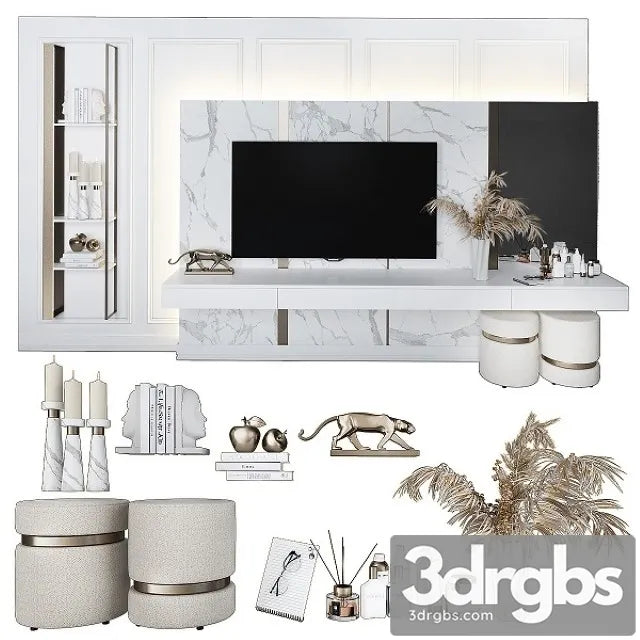 Dressing Table TV Stand 12 3D Model Free