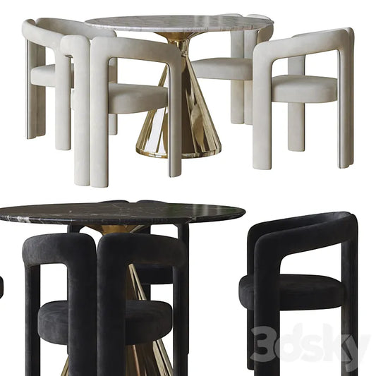 dudet dining chair and table by cassina 3DSMAX Model
