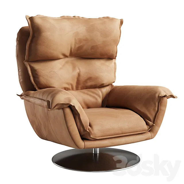 Dunn Leather Swivel Arm Chair 3ds Max