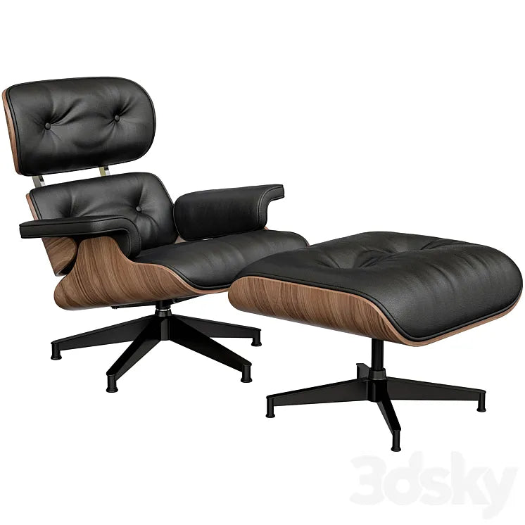 Eames Style Lounge Chair & Ottoman 3DSMAX Model