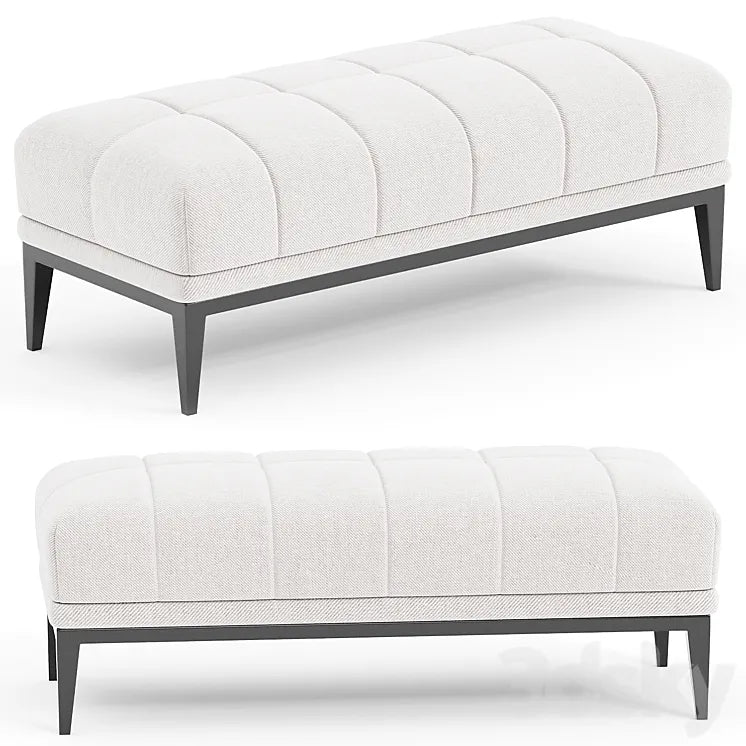Eichholtz Aurelio White Tufted Upholstered Bench 3DSMAX Model