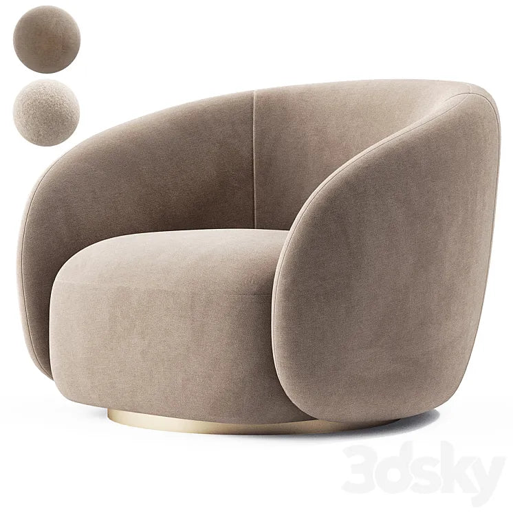 EICHHOLTZ Swivel Armchair BRICE Boucle Cream 3DSMAX Model