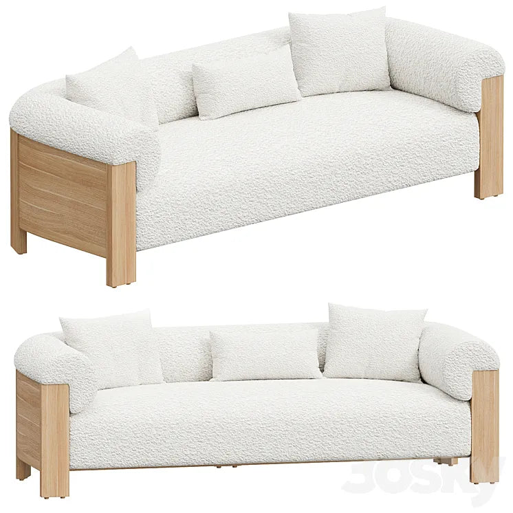 Eldon Three Seater Sofa Oak Boucle 3DSMAX Model