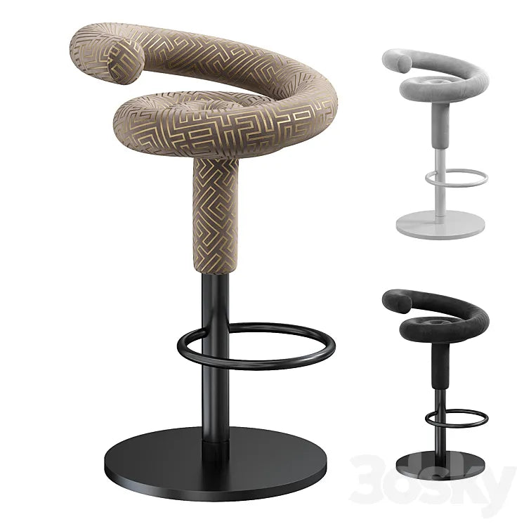 Elegant contemporary sweep bar stool 3DSMAX Model