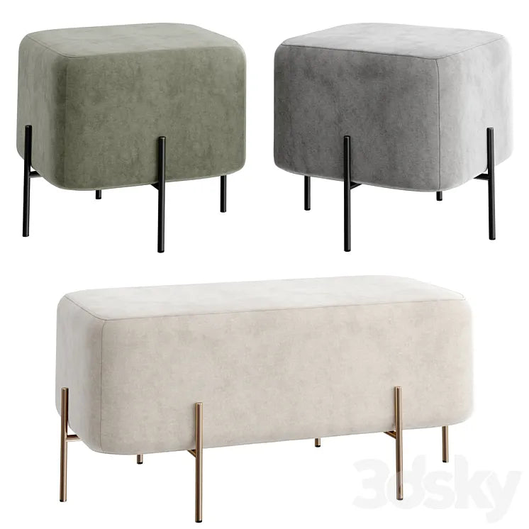 ELEPHANT Pouf and Bench 3DSMAX Model