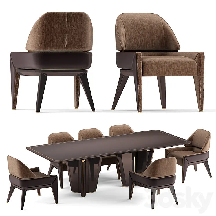 Elve table and chairs 3DSMAX Model