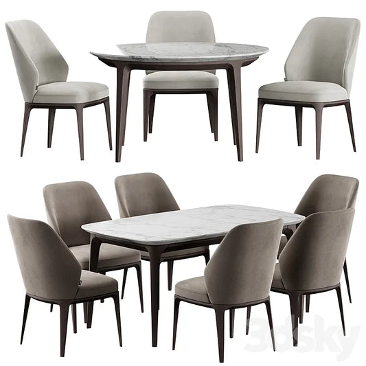 Emma Chair Play Table Dining Set 3DSMAX Model