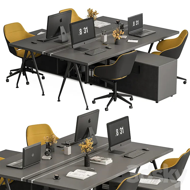 Employee Set - Office Furniture 380 3DSMAX Model