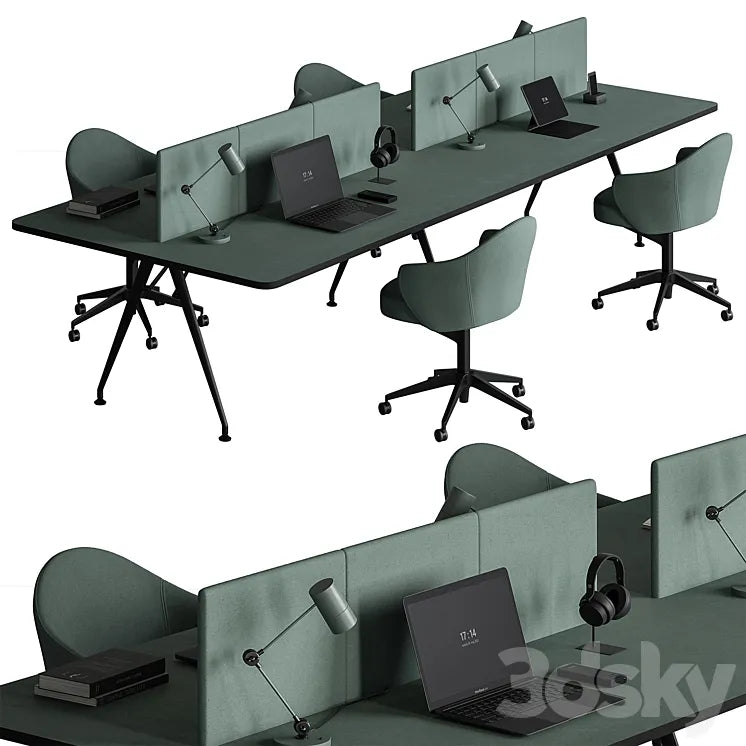 Employee Set - Office Furniture 460 3DSMAX Model