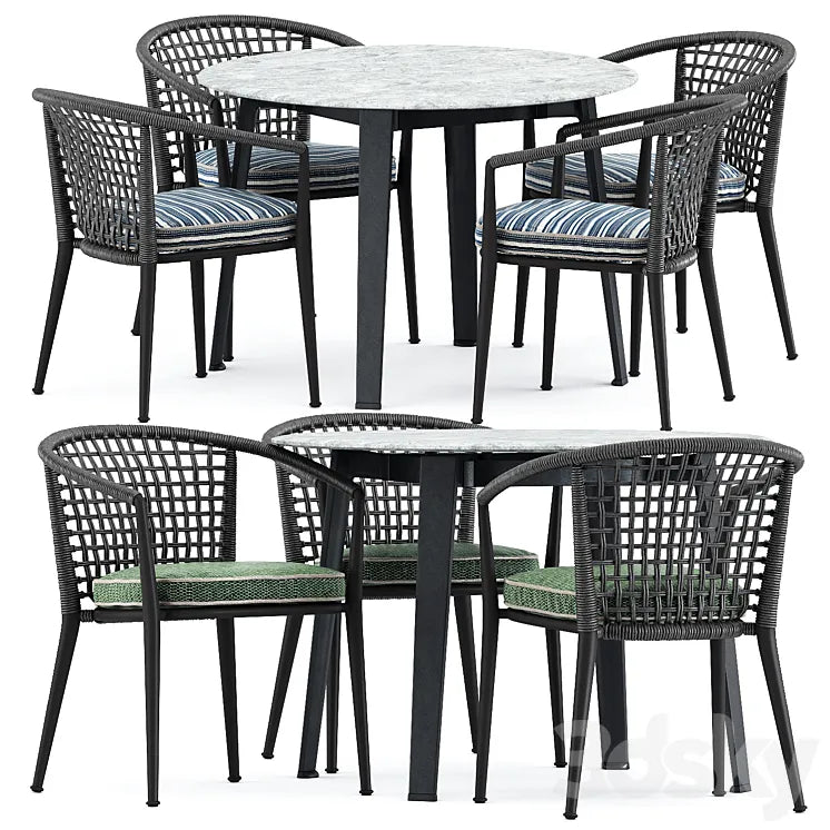 Erica 19 chair and Ginepro round Outdoor table by bebitalia 3DSMAX Model