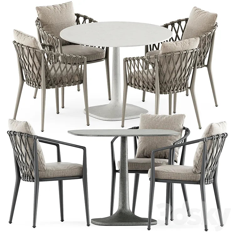 Erica outdoor chair and Fiore Outdoor table by bebitalia 3DSMAX Model