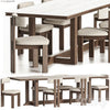 Es Taller Wooden Dining Table with Chairs 3DSMAX Model