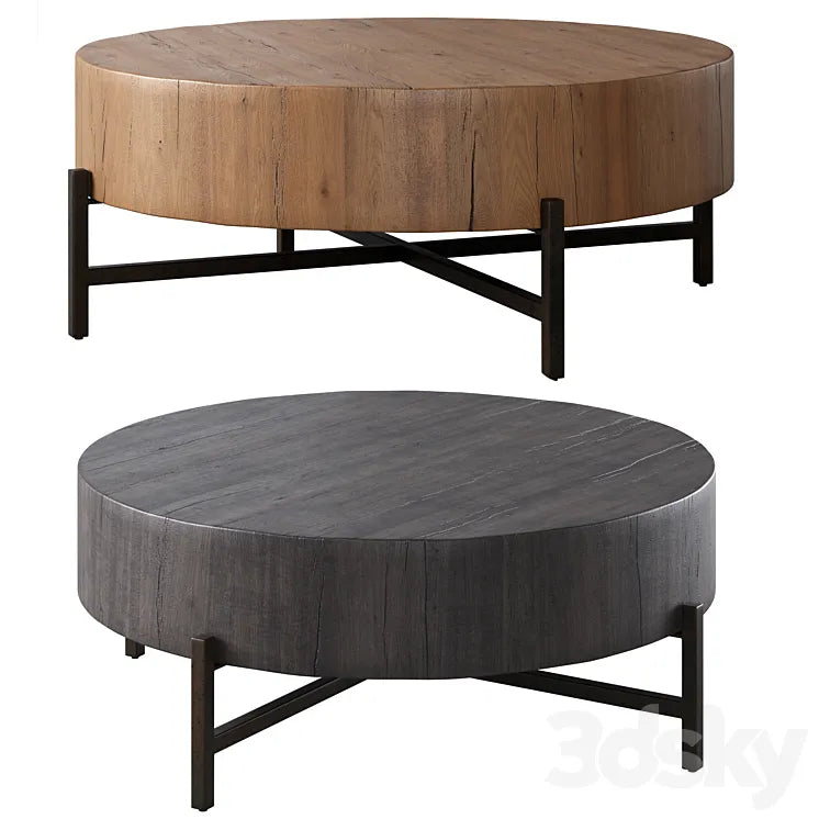 "Fargo 40"" Round Reclaimed Wood Coffee Table by pottery barn" 3DSMAX Model