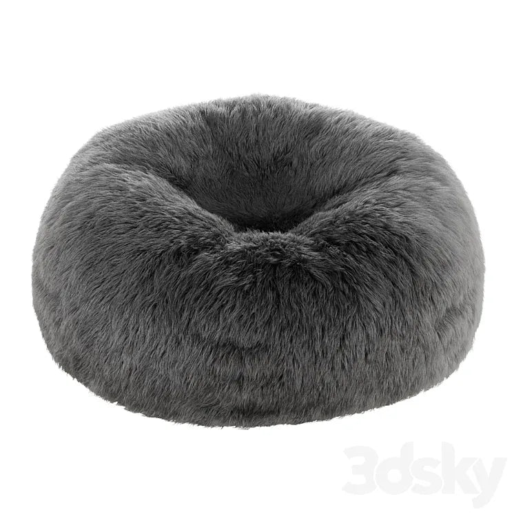 Faux Fur Bean Bag in Solid Dune 3DSMAX Model