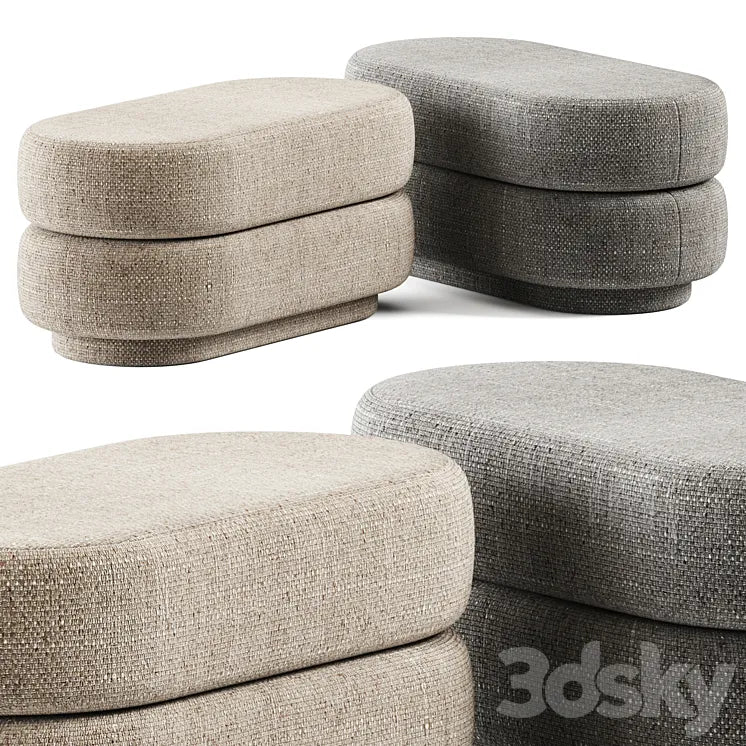 Ferm Living Pouf Oval Faded 3DSMAX Model