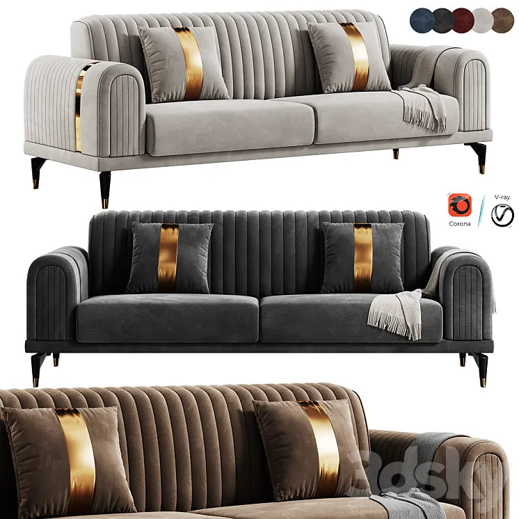 FH 5020 Luxury Italian Sofa 3DSMAX Model