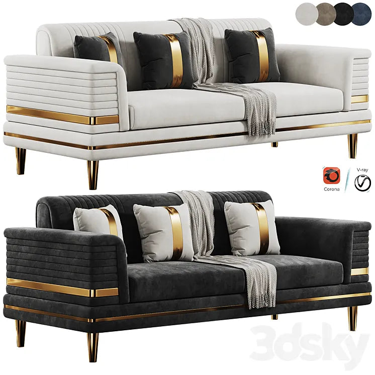 FH 7166 Sofa Set 3DSMAX Model