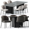 FIL NOIR chair and LOU Dining Table by Minotti 3DSMAX Model