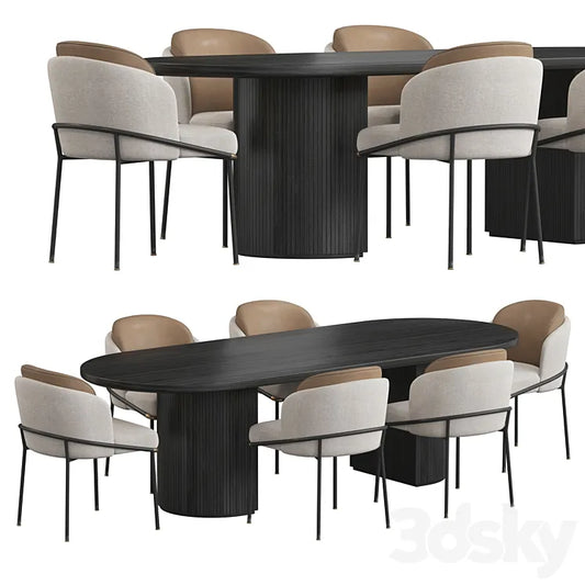 Fil Noir Gubi Moon Dining Table 3DSMAX Model