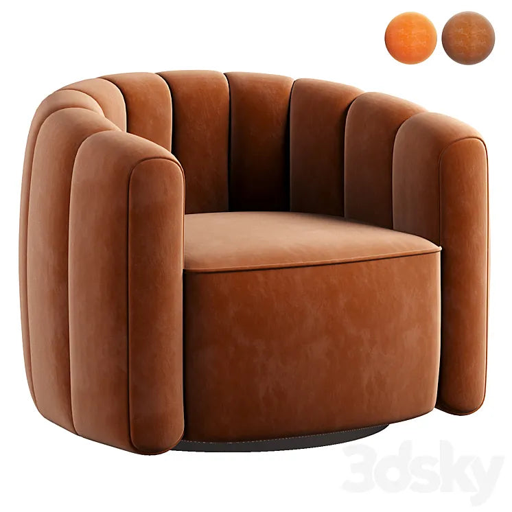 FITZ RUSSET VELVET SWIVEL CHAIR 3DSMAX Model