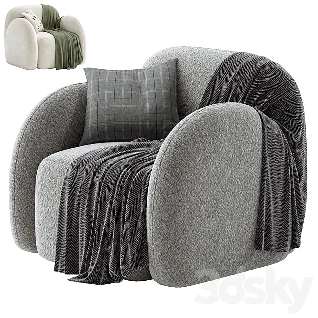 Flair Nina Boucle Teddy Accent Chair 3ds Max