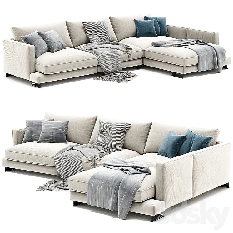 Flexform Long Island Chaise Longue Sofa 3DSMAX Model