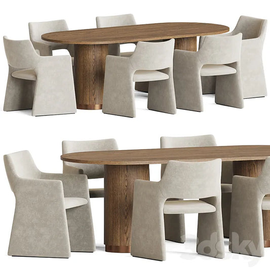 Foley Chair Campbell Table Dining Set 3DSMAX Model