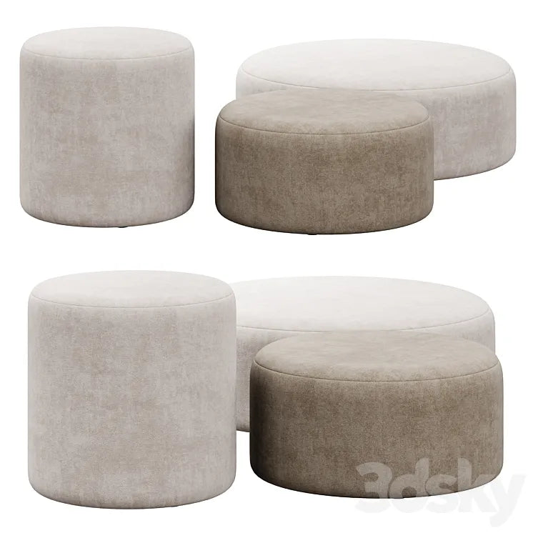 Folk pouf collection by noo.ma 3DSMAX Model