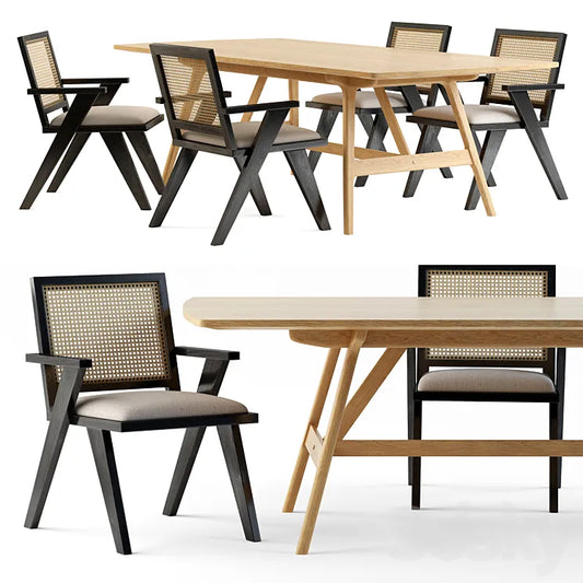 Four Hands. Flora Dining Chair. Yara dining table 3DSMAX Model