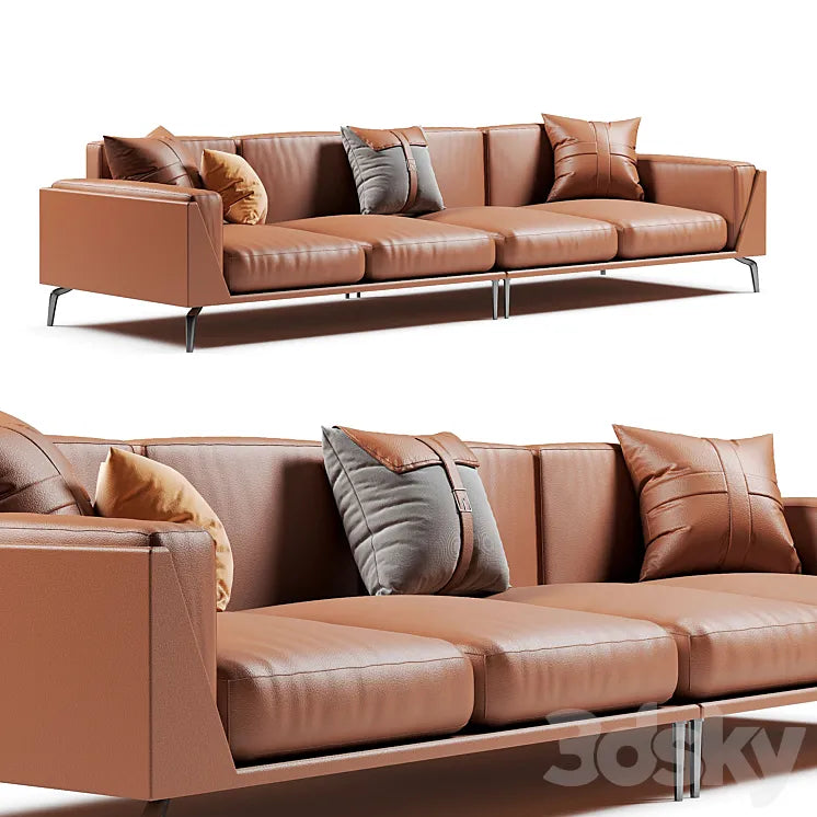 Francesca Neo-modern Genuine Leather Sofa 3DSMAX Model