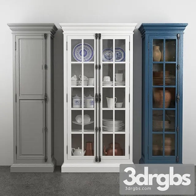 French casement 2-door cabinet 3D Model Free