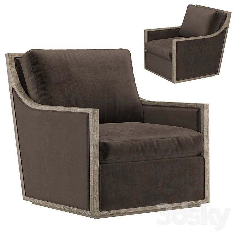 FRENCH CONTEMPORARY SLOPE ARM SWIVEL CHAIR 3DSMAX Model