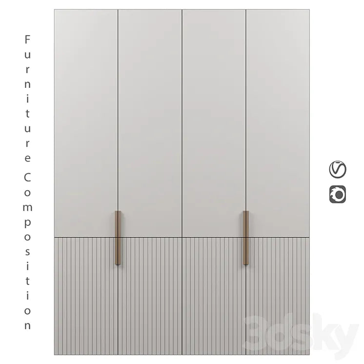 Furniture composition | 201 | Cupboard 3DSMAX Model